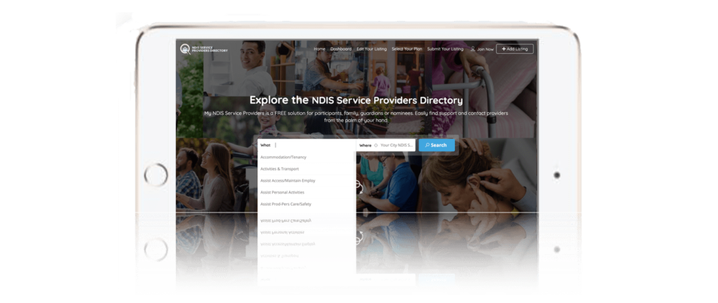 ndis service provider portal screen