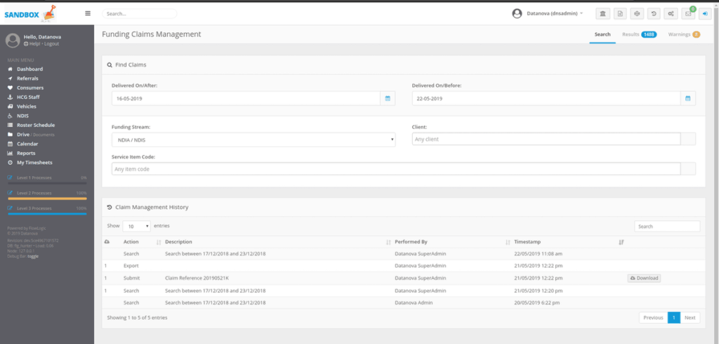 Bulk Payment Request Software for the NDIA Screen 05