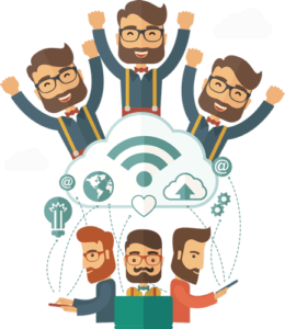 FlowCRM Social CRM Cloud Illustration