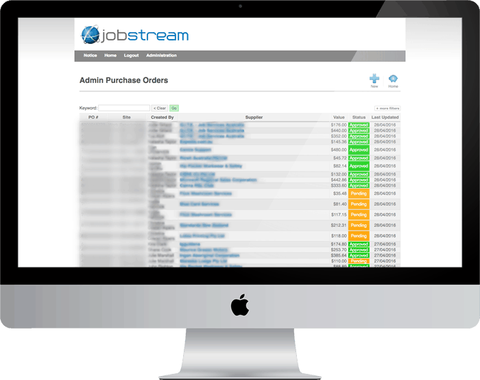 Jobstream Admin Purchase Orders